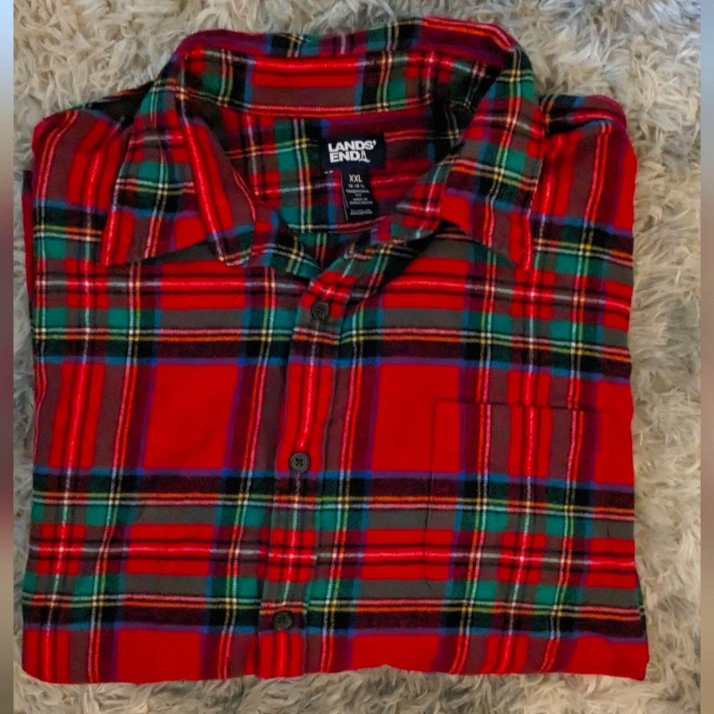 Lands End XXL Red flannel